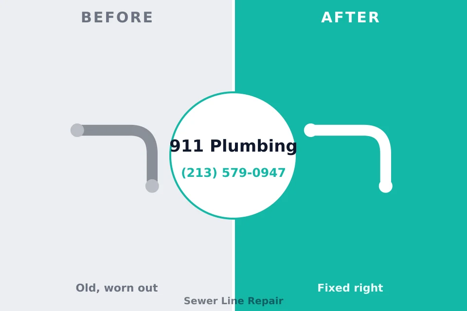 Before and after: plumbing repair Old Jamestown, MO